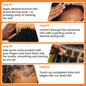 Gel de tressage vegan à tenue extrême d'arbre à thé de marque privée pour mèches de cheveux torsadés Cornrows Gel de tresse pour frisottis - Product Image 5