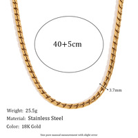 Collier de bijouterie en acier inoxydable plaqué or 18 carats, chaîne épaisse et massive