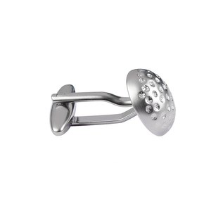 Gemelli da Uomo con Design a Pallina da Golf, Diametro 14mm, Tonalità Argento, Accessorio Formale - Product Image 2