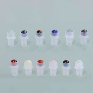 10毫升金盖香水精油玻璃滚装瓶钢辊球方形玻璃瓶铝盖水晶球 - Product Image 5