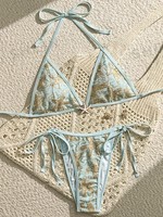Ensemble de maillots de bain pour femmes avec logo Takimi, ensemble de bikinis triangle personnalisé pour femmes