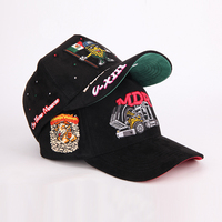 Gorra de Béisbol de Ante de Alta Calidad para Hombre, Unisex de 5 Paneles con Logotipo Bordado Personalizado y Estrás