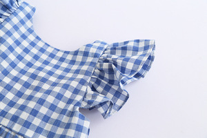 Robe pour enfants à manches évasées de haute qualité, robe décontractée à imprimé écossais pour fête, robes pour bébés filles - Product Image 2