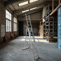 Échelle d'extension en aluminium à trois étages de haute qualité Escalier extérieur et d'atelier polyvalent en alliage d'aluminium