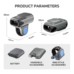 Netum RF mini Wearable <span class=keywords><strong>RFID</strong></span> BT không dây vòng Máy Quét Mã Vạch xách tay 1D 2D QR đọc mã ngón tay máy quét đối với Chứng Khoán quản lý - Product Image 6