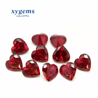Hxy — pierres précieuses synthétiques en forme de cœur, rubis #8 Opaque, 7x7mm, en corindon, meilleure vente