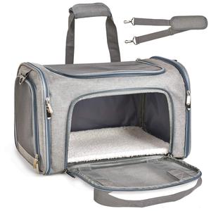 Sac de transport pour animaux de compagnie approuvé par les compagnies aériennes, 3 tailles, ouverture multi-latérale, maille respirante, sac de voyage pour chat et chien avec tapis lavable à 3 couches - Product Image 4