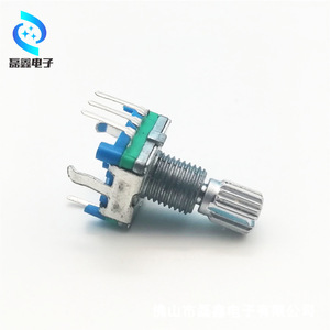 Ec11 Rotary Encoder 15mm Knurled Shaft With <b>Push</b> <b>Button</b> <b>Switch</b> Vertical Orientation Terminal Pins - Product Image 1