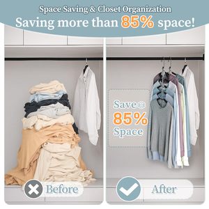 Cintres gain de place 5 couches en métal avec rembourrage en mousse EVA, antidérapants, pour sweat-shirts, chemisiers, manteaux, robes et chemises, organisateur <span class=keywords><strong>multi</strong></span>-chemises - Product Image 6