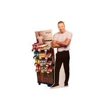 Présentoir de miel de dessert de carton pour des chips, support d'affichage noir de carton séché de boeuf