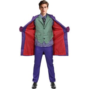 SINSEN Costume Joker pour hommes, 6 pièces, manteau, chemise, gilet, pantalon, cravate, gants, tenue d'halloween, taille adulte - Product Image 2
