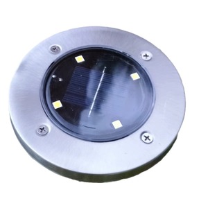 Lampe solaire de jardin 4 LED en acier inoxydable, lampe solaire de pelouse extérieure, résistante à l'eau, éclairage au sol portable - Product Image 5