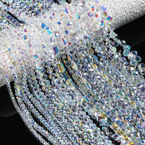 Glass Crystal Loose Beads Mixed Shapes Electroplated For Jewelry Making - Product Image 1