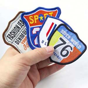 Custom Logo 3D Embroidery Badge Sew on Embroidered Woven <b>Patches</b> for Clothing - Product Image 1