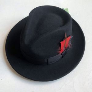Sombrero Fedora Unisex de Lana H628B con Cinta y Pluma, Gorra de Fieltro de Lana para Caballero, Ideal para Fiestas de Otoño, Banquetes y Escenarios de Jazz al Aire Libre - Product Image 3