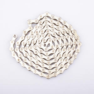 Chaîne de vélo argentée <span class=keywords><strong>antirouille</strong></span> à 10 vitesses avec chaîne de vélo en forme de X à 116 maillons pour pièces de vélo BMX/VTT - Product Image 1