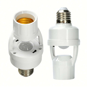 E27 ที่วางหลอดไฟแบบเหนี่ยวนำร่างกายมนุษย์, เซ็นเซอร์อินฟราเรดตรวจจับร่างกายมนุษย์ ติดตั้งง่าย ฐานหลอดไฟเหมาะสำหรับบันไดและทางเดิน - Product Image 1