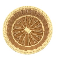 Panier rond en osier tissé, plateau à pain, panier de rangement pour fruits et légumes, boîte de rangement pour salle de bain