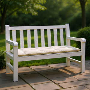 Cuscino per Panchina da Giardino Color Crema 47,2 X 19,7 Pollici, Rettangolare, Trapuntato, Rimovibile, Lavabile, Imbottitura in Fibra di Poliestere - Product Image 2