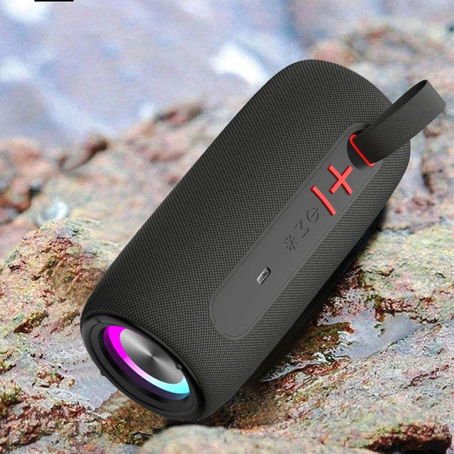 Fabric Waterproof Handsfree Led Light Type-c Wireless Bluetooth Speakers Loudspeaker Portable Outdoor Waterproof Speaker With Fm