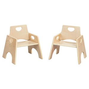 Silla Apilable de Madera de 8 Pulgadas para Niños Pequeños, Muebles Infantiles Naturales - Product Image 1