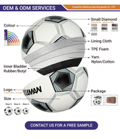 Ballon de football PU thermocollé taille 5, classique noir et blanc, écologique, durable, pour extérieur, stock disponible