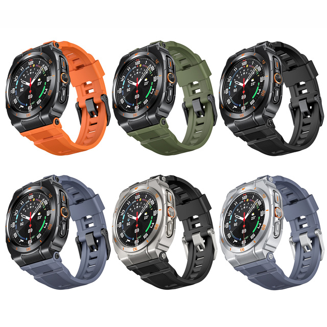 Integrated Durable Strap for Samsung Galaxy Watch 47 Ultra Rugged Bumper Case Band All in One Smartwatch Bands for Men Women