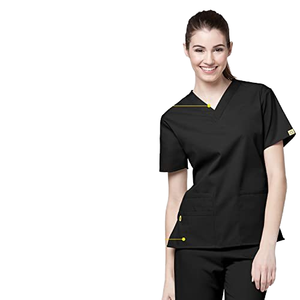 Uniformes personalizados de manga corta unisex con cuello en V a prueba de polvo y antiestáticos en el hospital - Product Image 3