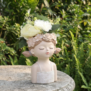 Vaso da Fiori Decorativo 'Girl Thinking' da 10 Pollici, Fioriera per Balcone e <span class=keywords><strong>Giardino</strong></span> con Foro di Drenaggio, Vasi da Esterno - Product Image 4