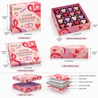 Maßgefertigte Valentinstag-Schokoladen-Geschenkbox mit Boden und Deckel, CMYK-Druck, Beschichtetes Papier, Glänzend Laminiert