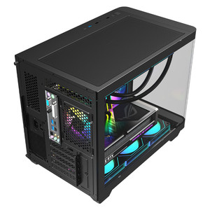 เคสคอมพิวเตอร์ตั้งโต๊ะ AOC CG355 สีดำ MATX รุ่น Seaview Room แบบ All-in-one กระจกโค้งแนวตั้ง พอร์ต USB 3.0 ด้านหน้า รองรับเมนบอร์ด <span class=keywords><strong>M</strong></span>-<span class=keywords><strong>ATX</strong></span> และ <span class=keywords><strong>MINI</strong></span>-<span class=keywords><strong>ITX</strong></span> - Product Image 3