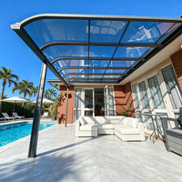Heavy-Duty Arched Polycarbonate Patio Cover UV-Protected Clear Roof Aluminum Frame <strong>Awning</strong> Rain Canopy Balcony Outdoor Garden