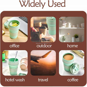 แก้วกาแฟซิลิโคนรูปดาวสีแดงสำหรับเด็ก พับได้ นำกลับมาใช้ใหม่ได้ พกพาสะดวก ความจุขนาดใหญ่ เก็บความร้อน/เย็น แก้วกีฬาเดินทางพร้อมฝาปิดหลอดดูด - Product Image 4