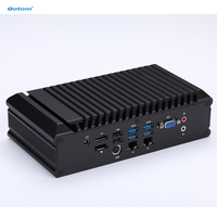 Mini PC Barebone Qotom avec processeurs Intel Celeron Core I3 I5 I7 de 8e/10e génération, 6 ports COM, 2 ports LAN, HD DP VGA, PC industriel sans ventilateur X86