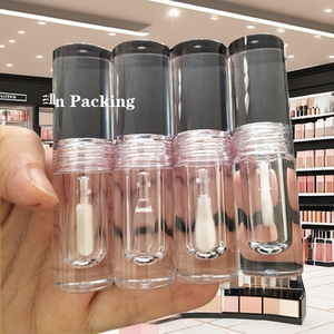 Conteneur d'huile à lèvres transparent en plastique avec logo personnalisé <span class=keywords><strong>ISMAN</strong></span>, mini tube transparent pour gloss à lèvres, emballage cosmétique, applicateur avec embout brosse, 2 ml - Product Image 2