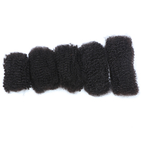 Extensions et réparations de dreadlocks afro bouclées en vrac, 100 % cheveux humains brésiliens, couleur noire