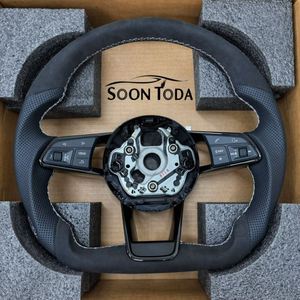 Volant sport en cuir perforé complet pour <span class=keywords><strong>Audi</strong></span> A3 8V A4 A5 A6 C6 A7 A8 C7 C8 A8 S3 <span class=keywords><strong>S4</strong></span> S5 S6 B8 Rs3 Rs5 Rs6 - Product Image 1