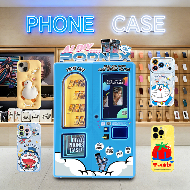 PodNEX Smart DIY Phone case Vending Machine Automatic Custom Phone case Printing Machine Phone case Printer for Retail Store
