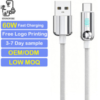 Câble de charge rapide USB-C vers USB-C 60W PD 3.1, gaine en nylon, conducteur en cuivre pur, durable, pour ordinateur, longueur 1m-3m