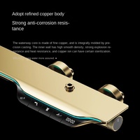 Robinet de douche de salle de bain apparent au design touches de piano carrées, mitigeur eau chaude et froide avec corps en laiton, cascade 3 voies