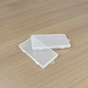 Transparent Plastic <b>Storage</b> <b>Box</b> Rectangle 14.8x7.9x1.7cm Double Clasp Office Organizer PP <b>Material</b> - Product Image 4