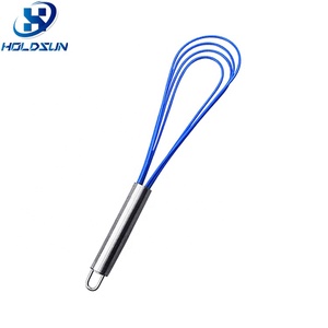 <span class=keywords><strong>Fouet</strong></span> de <span class=keywords><strong>cuisine</strong></span> en silicone flexible de qualité alimentaire à fil <span class=keywords><strong>plat</strong></span> avec manche en acier inoxydable Outils à œufs de taille parfaite - Product Image 3