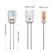 Testeur de sol trois-en-un avec écran, humidimètre haute précision à double sonde, mesure du pH, de la température et de l'humidité