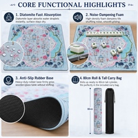 Tapis de Mahjong Américain Antidérapant, Absorbant l'Eau, en Flanelle Douce, pour Table de Jeu de Mahjong, Vente en Gros, Personnalisable, OEM, Cadeau de Fêtes
