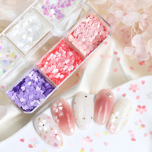 Lentejuelas <span class=keywords><strong>de</strong></span> Plástico para Decoración <span class=keywords><strong>de</strong></span> <span class=keywords><strong>Uñas</strong></span>, Estilo Bonito con Flores <span class=keywords><strong>de</strong></span> <span class=keywords><strong>Cerezo</strong></span>, 3mm, Blanco y Rosa Brillante, Diseño 3D <span class=keywords><strong>de</strong></span> Flores - Product Image 2