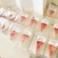 Boîte d'emballage pour desserts sucrés - Coffret de goûter à l'anglaise - Boîte d'emballage pour mousse triangulaire multi-couches