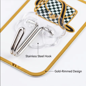 Ganci da Parete Adesivi Rimovibili Flessibili Serie Checkerboard di Lusso, Impermeabili ed Ecologici, 6 Pezzi/Cartoncino - Product Image 2