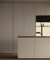 Meuble de cuisine mural modulaire industriel de luxe avec garantie de 5 ans, idéal pour villa et appartement modernes, avec évier, robinet et crédence préfabriqués
