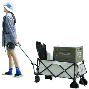 Outdoor camping wagon, stall <b>trolley</b>, dedicated folding mobile night market street stall portable large multi-functional hand ca - Product Image 1