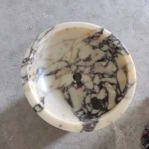 Luxus italienische Calacatta Viola Natur marmor Säule Becken Designer Boden stehende Hand waschbecken für Villa Waschbecken - Product Image 5